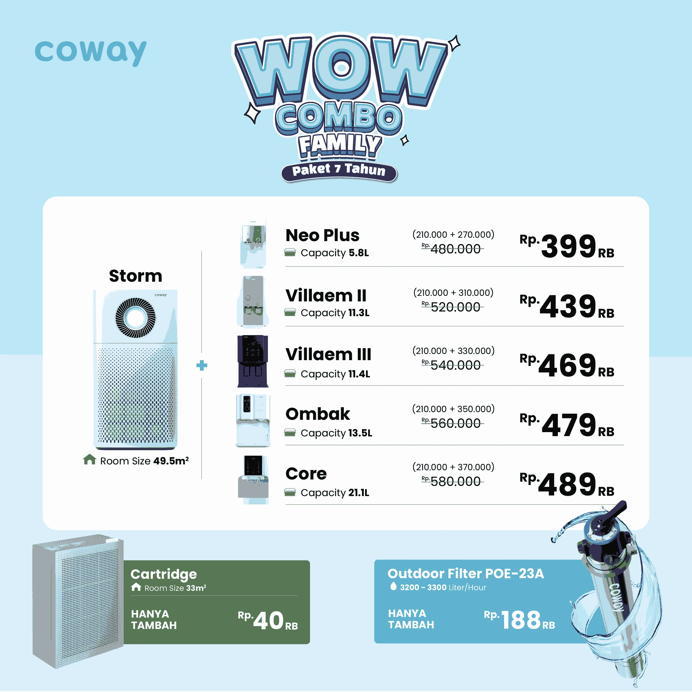 Home coway wow combo family