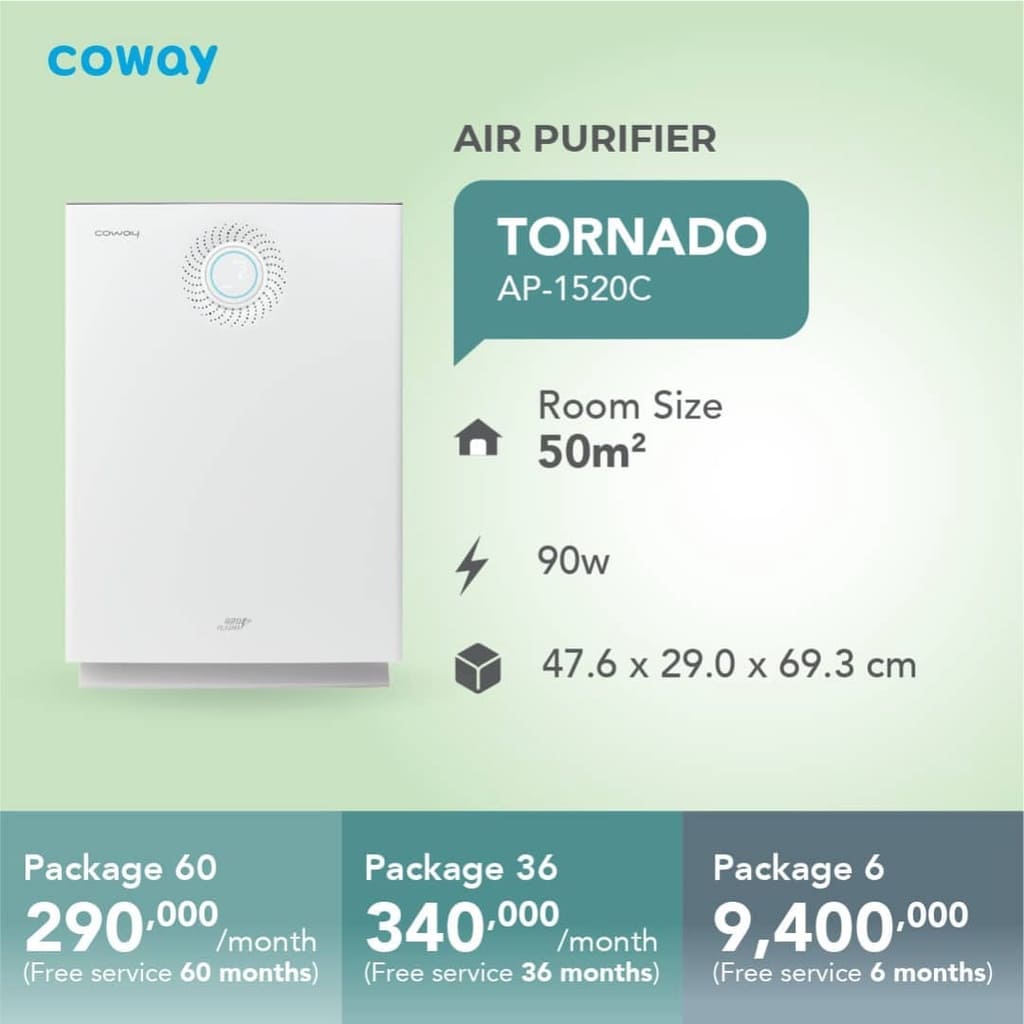coway air purifier tornado 1520c